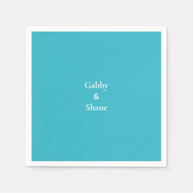 Personalised Turquoise Couples Shower  Napkin (Front)