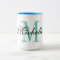 Personalised turquoise name monogram coffee mug
