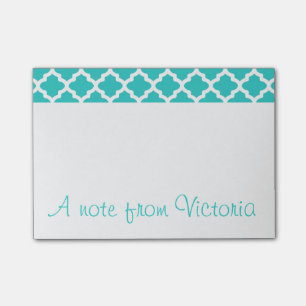 Personalised Turquoise Post It Notes