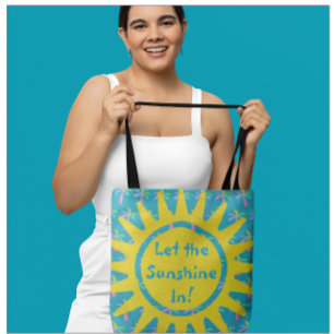 Personalised Turquoise Sunshine Palm Trees Crossbody Bag