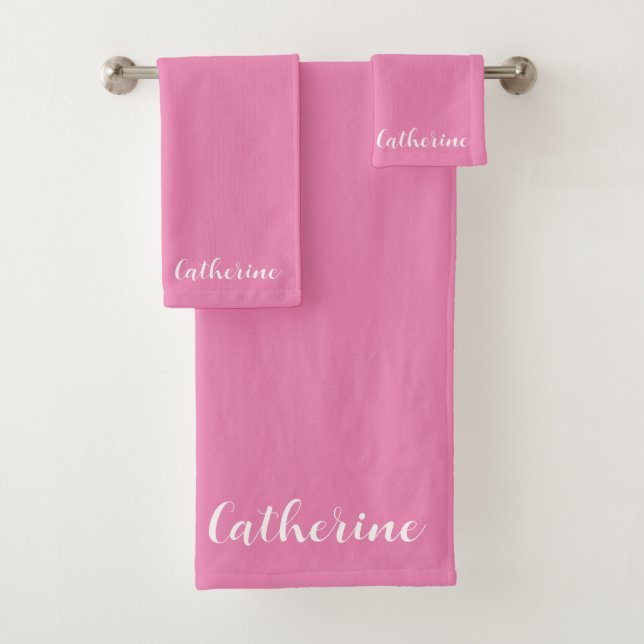 Personalised Turquoise Towels Set with Name  (Insitu)