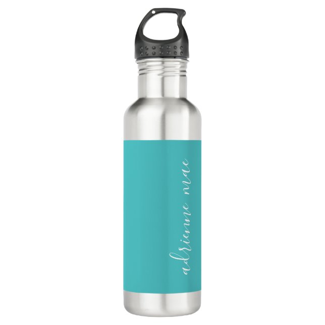 Personalised Turquoise & White 710 Ml Water Bottle (Front)