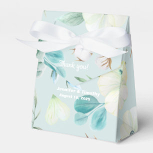 Personalised Turquoise White Floral  Wedding   Favour Box