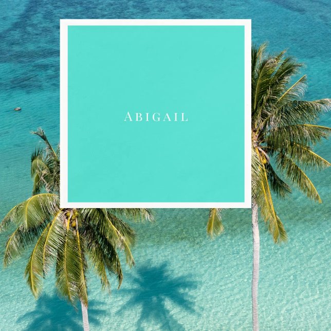 Personalised Turquoise White Text Shower  Napkin (Creator Uploaded)