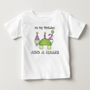 Personalised Turtle 2nd Birthday Tshirt