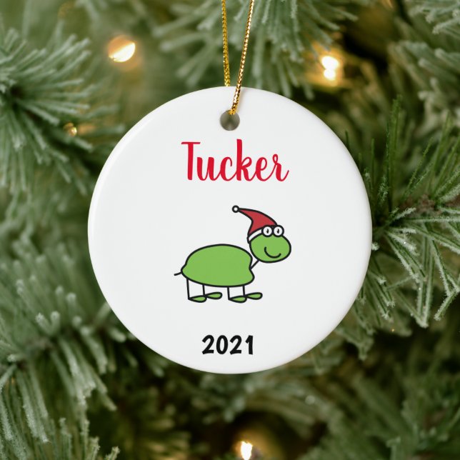 personalised turtle pet christmas ceramic ornament (Tree)