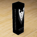 Personalised Tuxedo Wedding Party  Wine Box<br><div class="desc">Personalised Tuxedo Wedding Party wine box - easy to customise with names and wedding date</div>