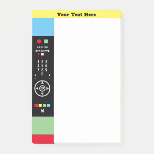 Personalised TV Remote Control Modern Colourful Post-it Notes