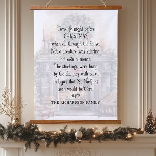Personalised Twas the Night Before Christmas Poem Hanging Tapestry