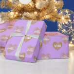 Personalised Twice Golden Hearts, Mauve Wrapping Paper<br><div class="desc">The artwork features two hearts in different golden designs with customisable typography, presented on a mauve colour background. Personalise it by adding the names, initials or combine both initial along with the & symbol in each of the hearts - perhaps in reverse orders. It's a beautiful wrap for your special...</div>