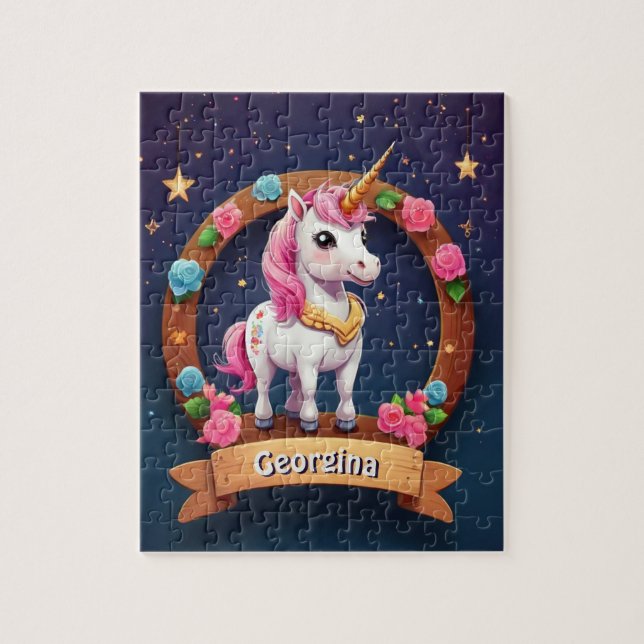 Personalised Twilight Unicorn Jigsaw Puzzle (Vertical)