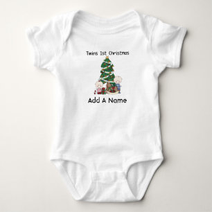 Personalised Twin 1st Christmas Bodysuit