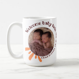 Personalised Twin Baby Photo Mug | Custom Newborn