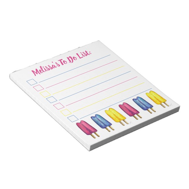 Personalised Twin Pop Popsicle To Do List Notepad (Angled)