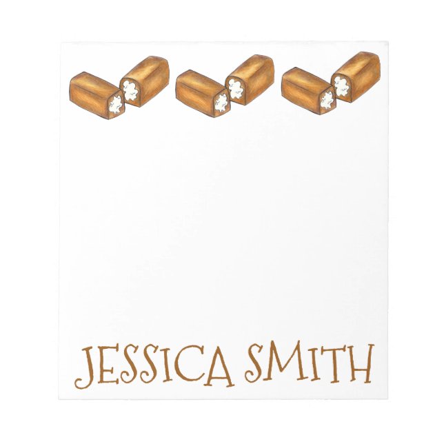 Personalised Twinkie Junk Food Foodie Snack Cakes Notepad (Front)