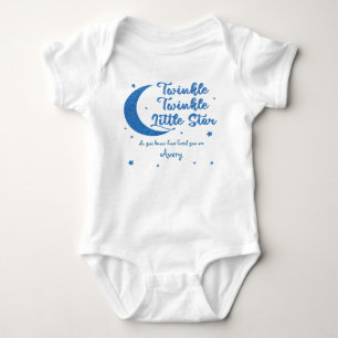 Personalised Twinkle little star printed glitter  Baby Bodysuit