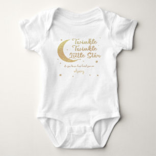 Personalised Twinkle little star printed glitter Baby Bodysuit