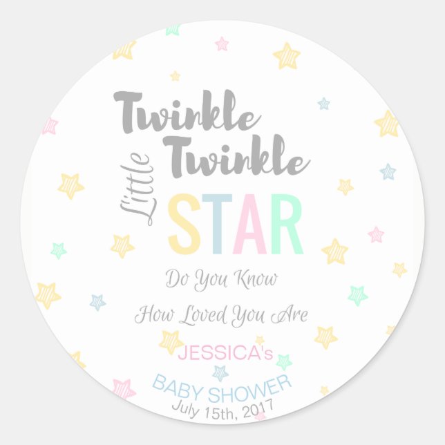 Personalised Twinkle Twinkle Little Star - Sticker (Front)