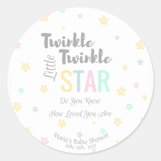Personalised Twinkle Twinkle Little Star - Sticker (Front)