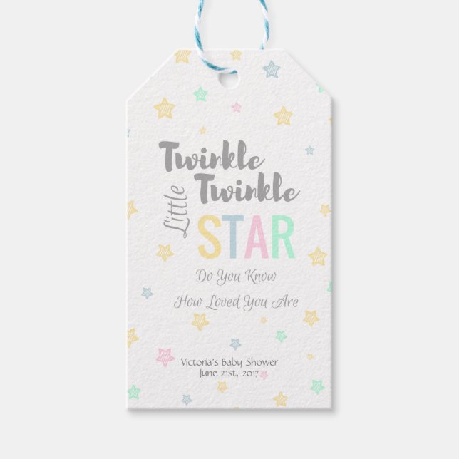 Personalised Twinkle Twinkle Little Star - Tags (Front)