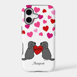 Personalised Two Black Labradors Cartoon
