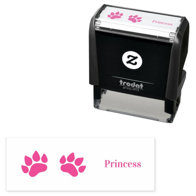 Personalised Two Paw Print Choice Custom Colours  Self-inking Stamp (In Situ)