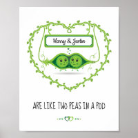 Personalised "Two Peas In A Pod" 2 Males couple