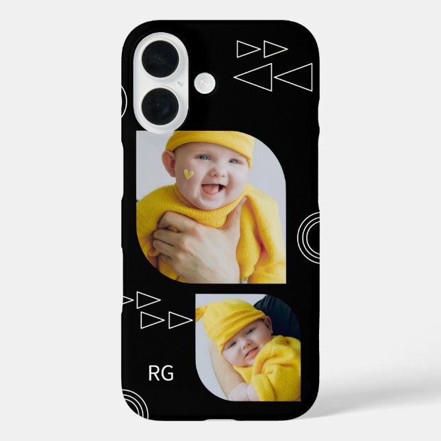 Personalised Two Photo Abstract Case-Mate iPhone Case (Back)