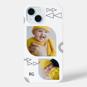 Personalised Two Photo Abstract iPhone 15 Case
