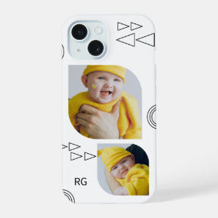 Personalised Two Photo Abstract iPhone 15 Case