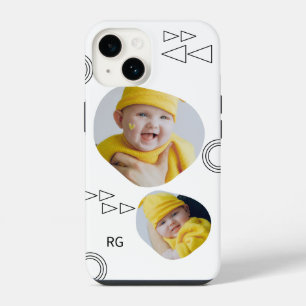 Personalised Two Photo Abstract iPhone 14 Case