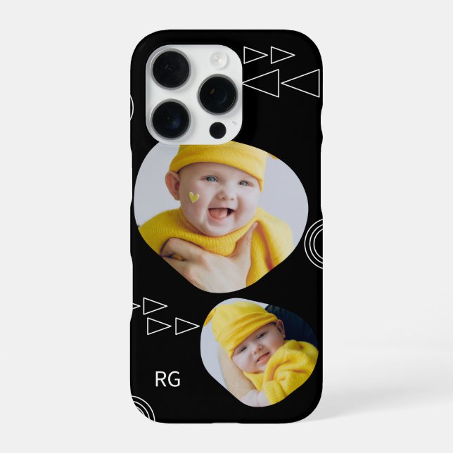 Personalised Two Photo Abstract iPhone Case (Back)