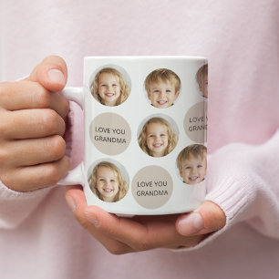 Personalised Two-Photo Face   I Love You Grandma Coffee Mug