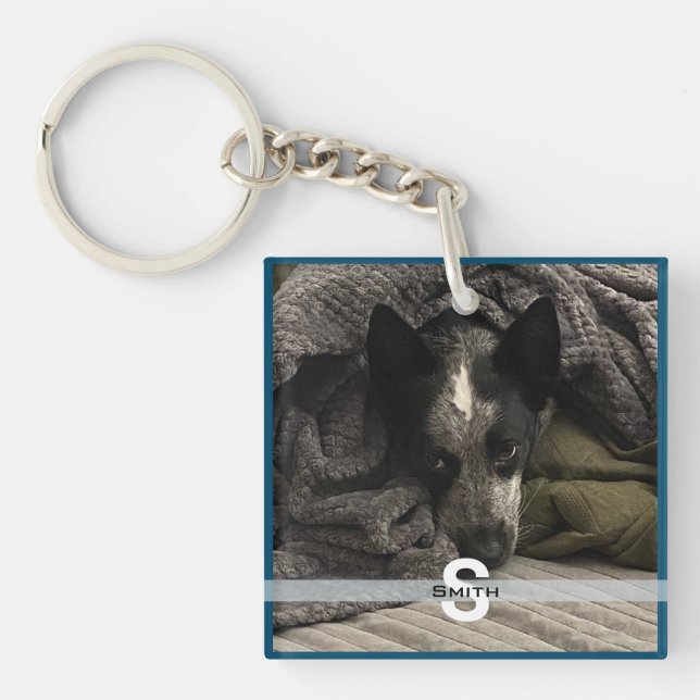 Personalised Two Photo Keychain - Monogram HAMbyWG (Front)