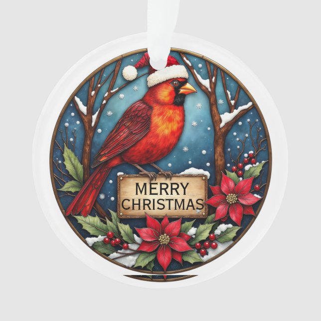 Personalised Two-Sided Cardinal Ornament  (Front)