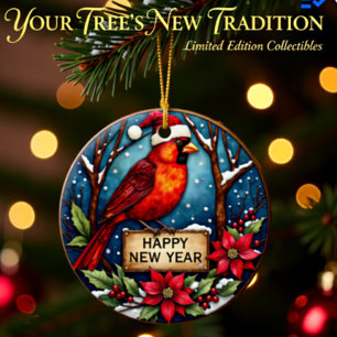 Personalised Two-Sided Cardinal Ornament 