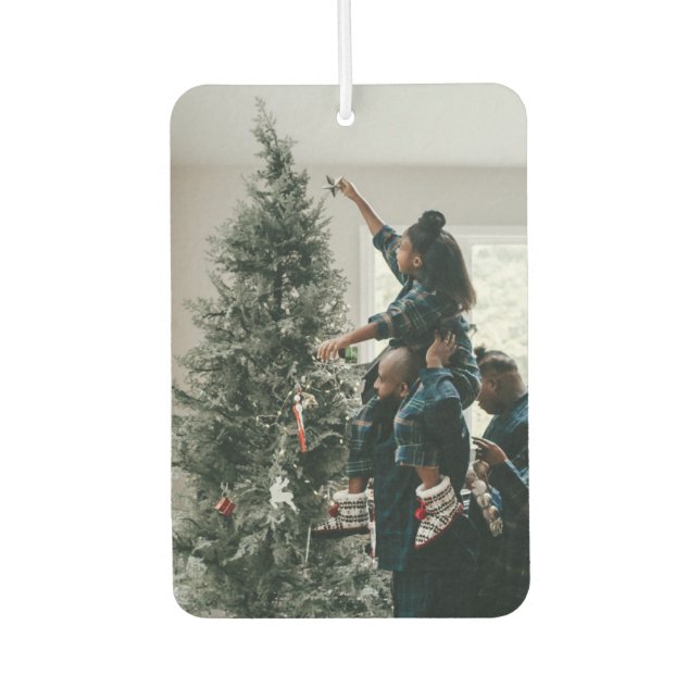 Personalised Two Sided Family Christmas Photo  Car Air Freshener (Front)