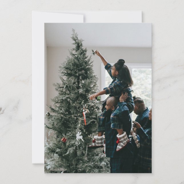 Personalised Two Sided Family Christmas Photo  Holiday Card (Front)
