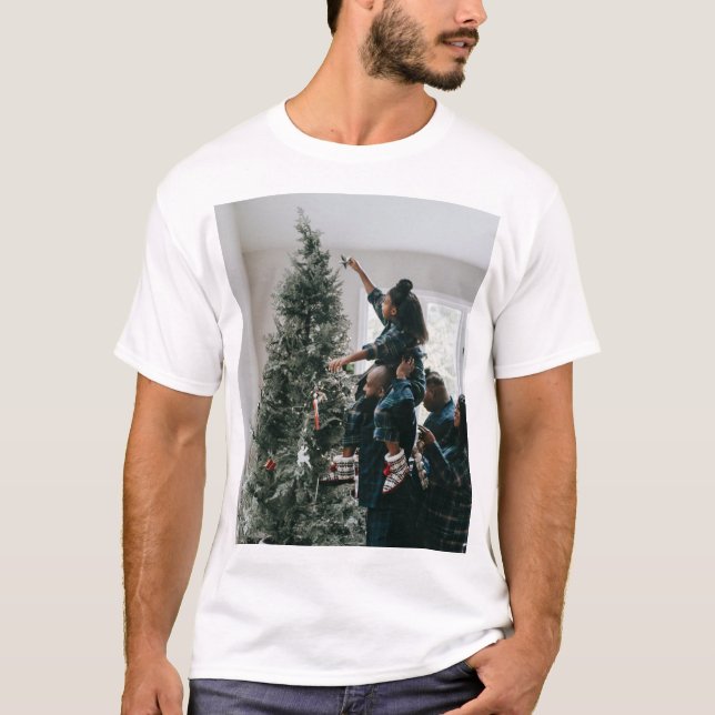 Personalised Two Sided Family Christmas Photo  T-Shirt (Front)