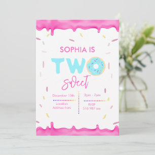 Personalised two sweet birthday invitation