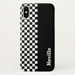 Personalised Two-Tone Checkerboard iPhone X Case