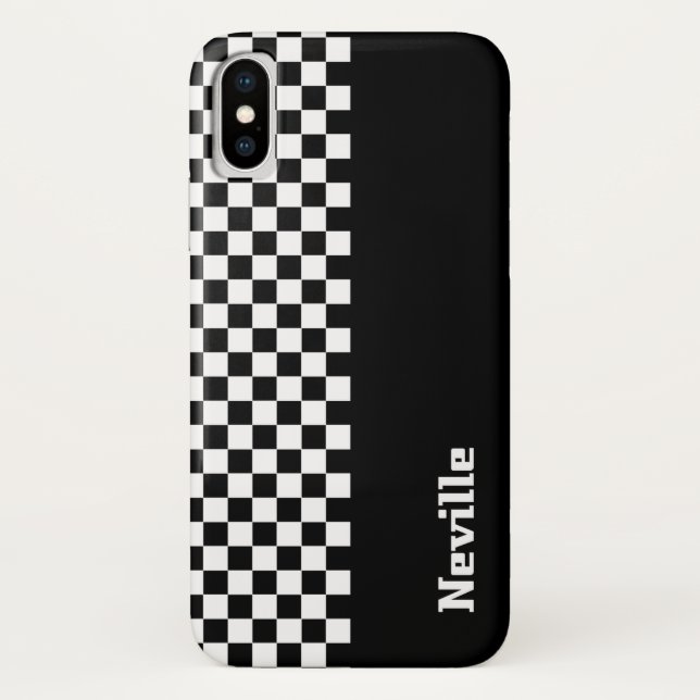 Personalised Two-Tone Checkerboard Case-Mate iPhone Case (Back)