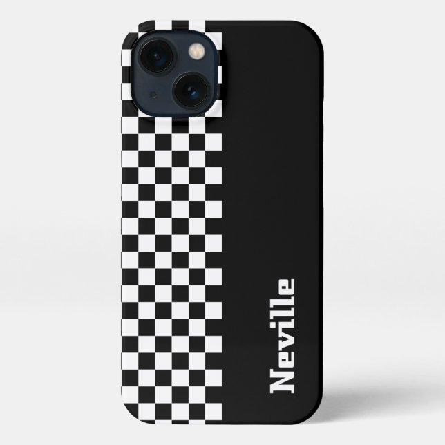Personalised Two-Tone Checkerboard iPhone Case (Back)