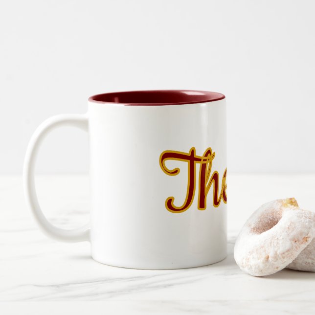 Personalised Two-Tone Coffee Mug (With Donut)