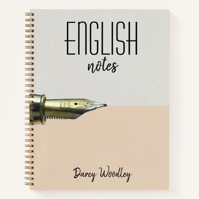 Personalised Two Tone English Notes Notebook (Front)