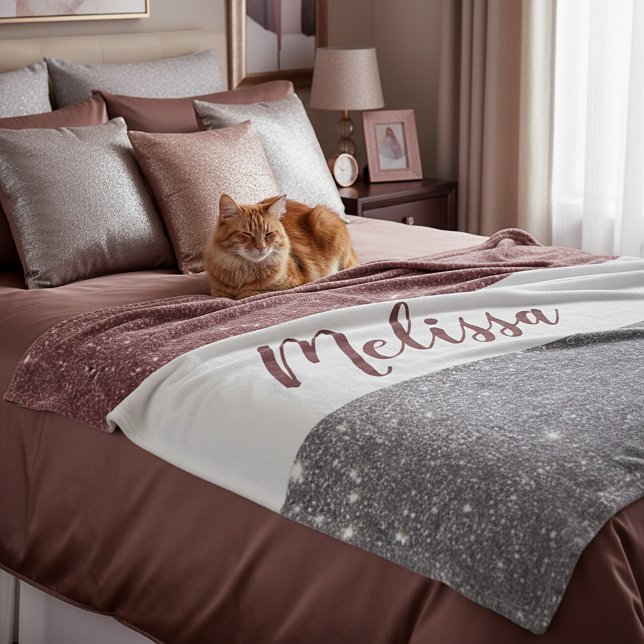Personalised two tone glitter fleece blanket (Creator Uploaded)