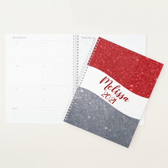 Personalised two tone glitter planner (Display)