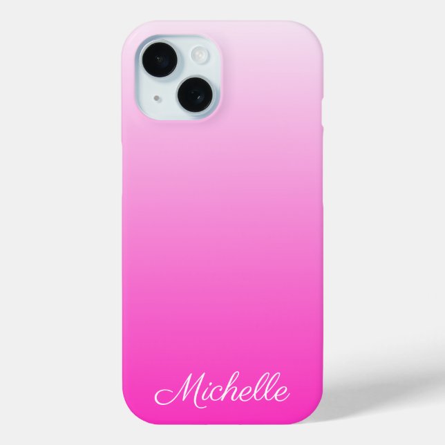 Personalised two-tone gradient ombre hot pink Case (Back)