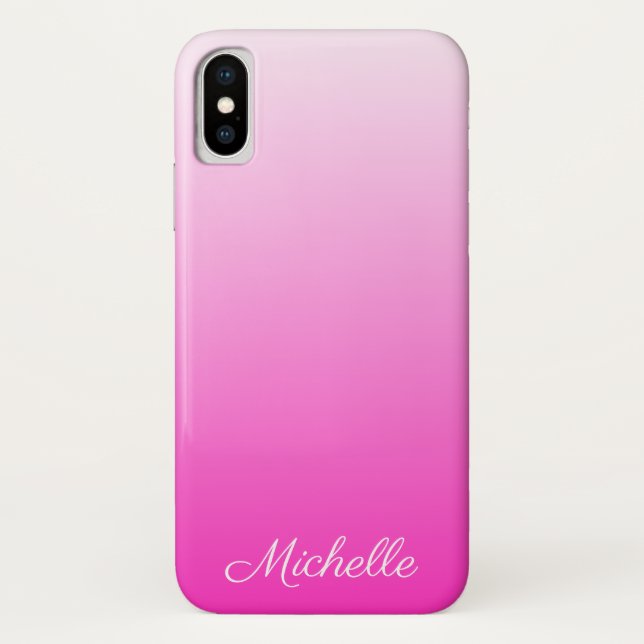 Personalised two-tone gradient ombre hot pink Case-Mate iPhone case (Back)