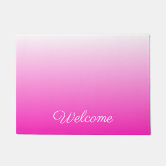 Personalised two-tone gradient ombre hot pink doormat